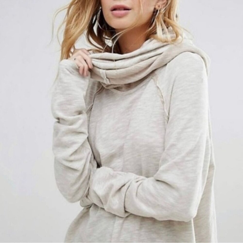 Free People Beach Cocoon Cowl Neck Pullover Tunic Top - Picture 6 of 16